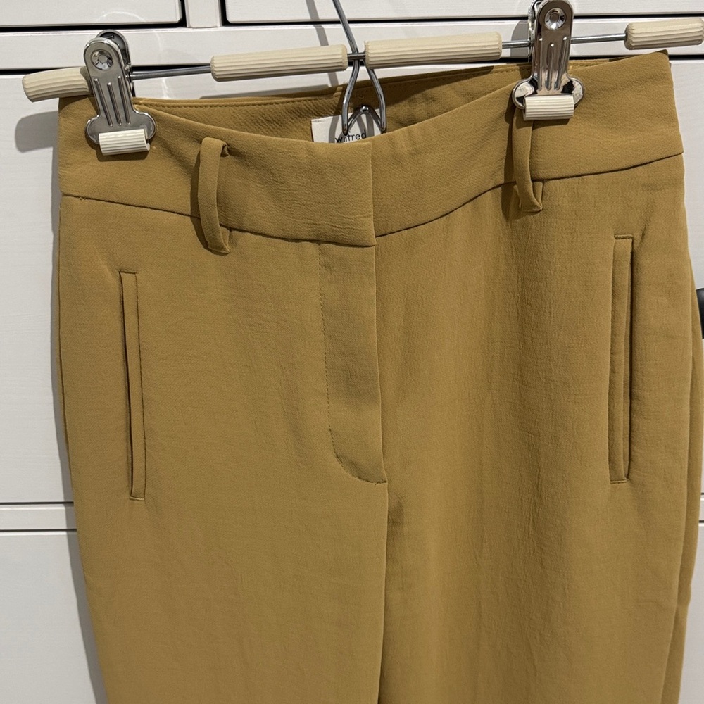 Aritzia Mustard Ankle Cropped Pants - Picture 2 of 8